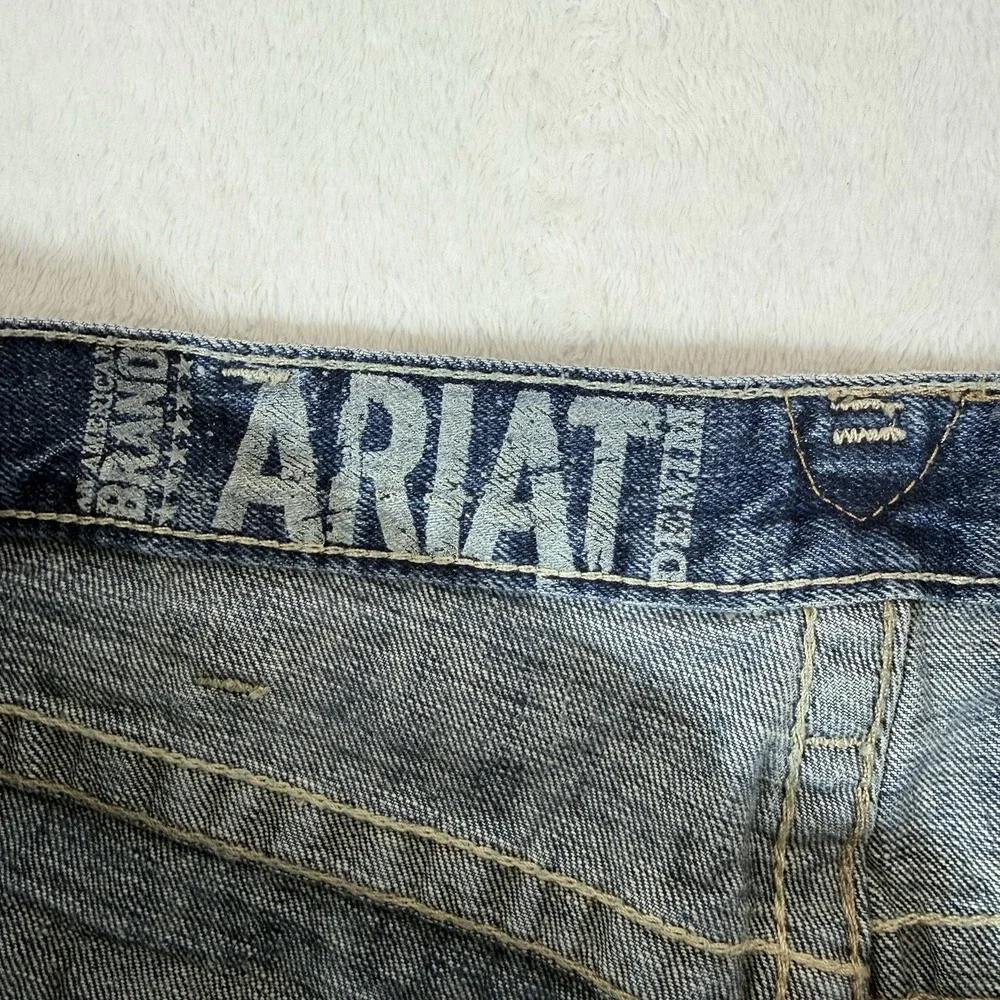 Ariat Mens Low Rise Boundary Boot Cut Jeans M4 Denim Mens Sz 36X32 Blue Western